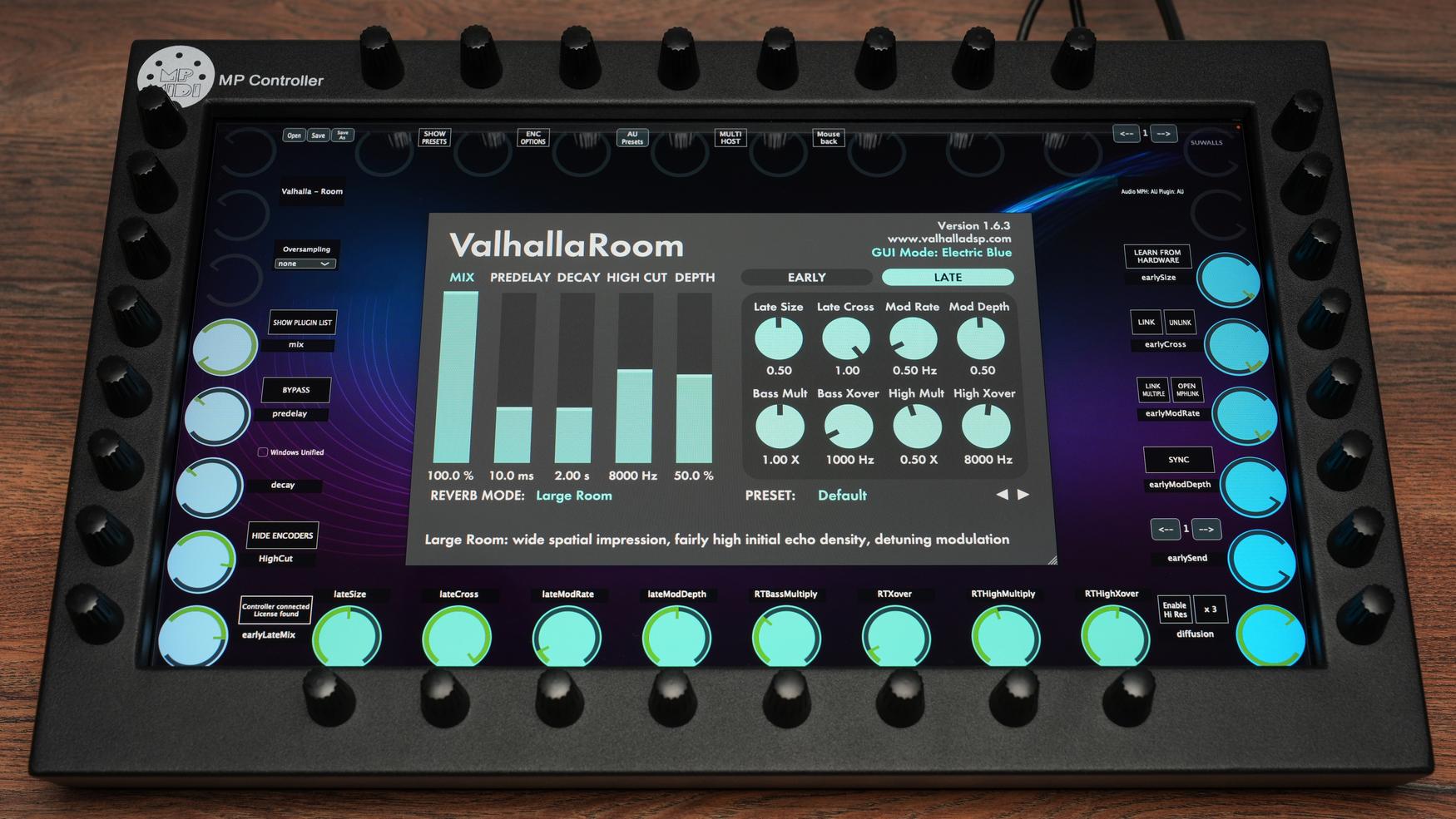 Valhalla Room plugin on MP Controller